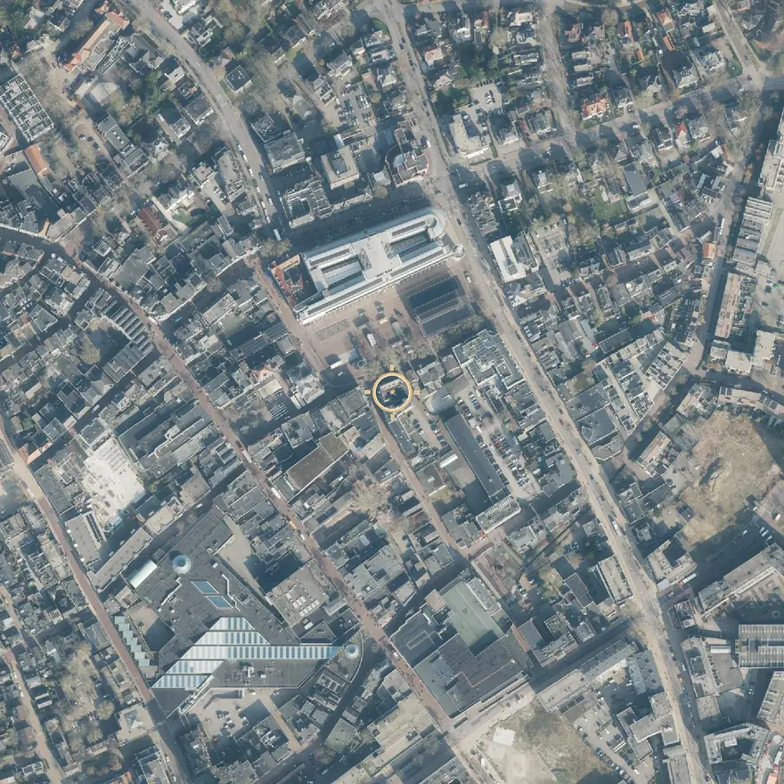 Luchtfoto van nu: de hoek van boven gezien