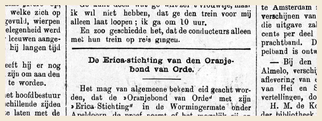 Het bericht zoals het op 5 oktober 1895 in de krant stond.