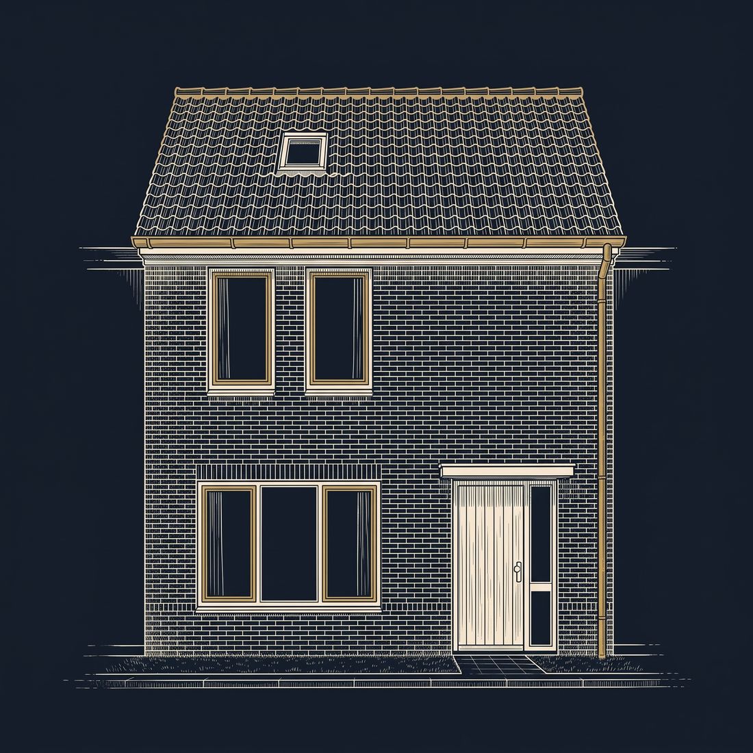 Tekening van een verzonnen voorgevel uit 2008