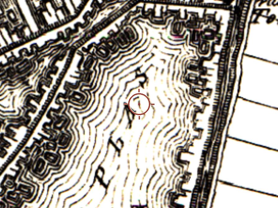 Kaartblad van deze plek rond 1815