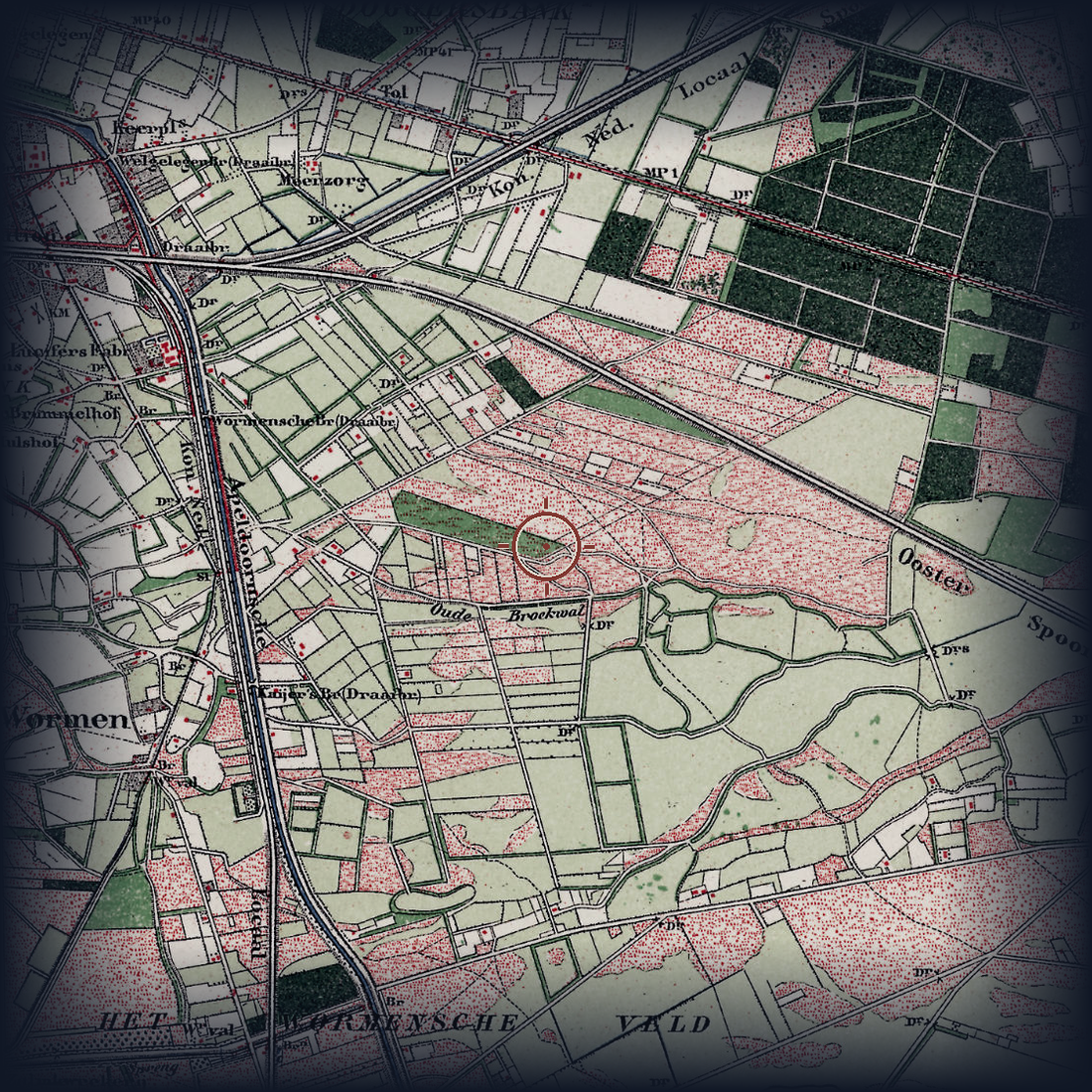 Detail van de historische kaart van rond 1900