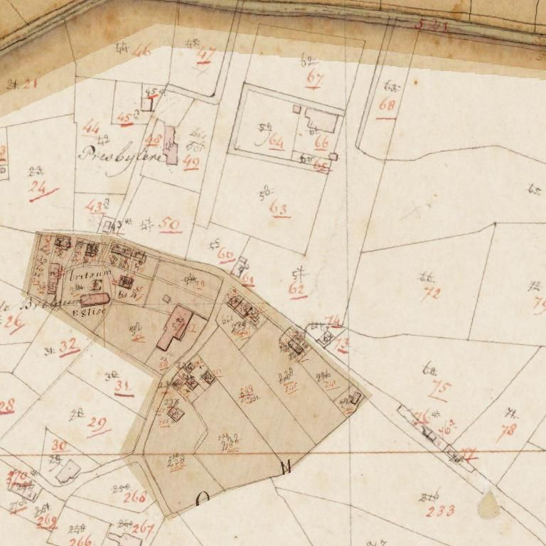 Uitsnede uit het minuutplan van 1832 rond Aldlânsdyk 914