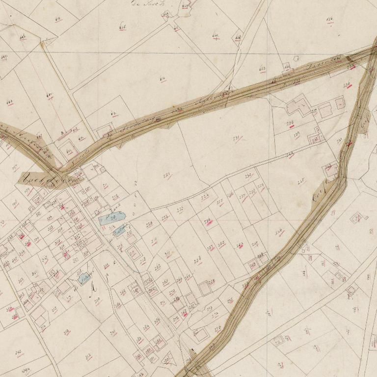 Uitsnede uit het minuutplan van 1832 rond Marktplein 24